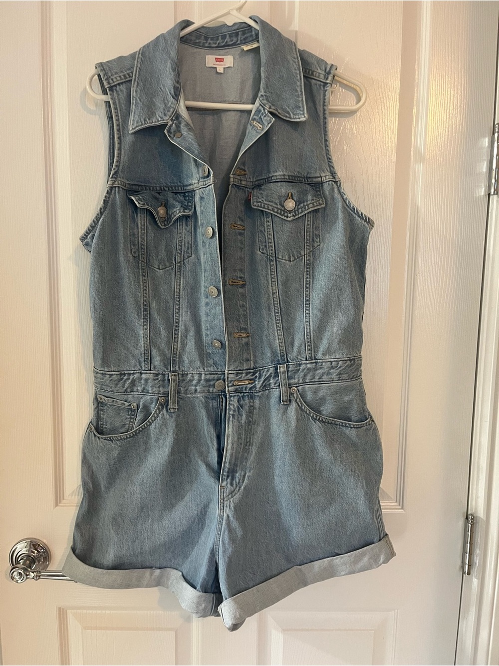 Levi's Light Blue Denim Sleeveless Romper